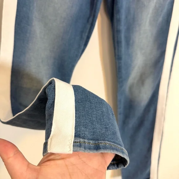 Hudson Natalie Mid Rise Super Skinny Ankle Jeans White Side Stripe Women’s 27 - Picture 4 of 13